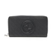 Pre-owned Leather wallets Gucci Vintage , Black , Dames