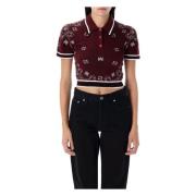 Bandana Polo Shirt Burgundy Aw24 Amiri , Red , Dames