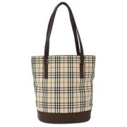 Pre-owned Leather totes Burberry Vintage , Beige , Dames