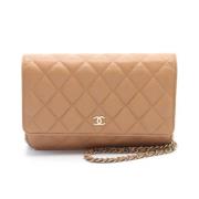 Pre-owned Fabric wallets Chanel Vintage , Brown , Dames