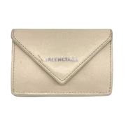 Pre-owned Leather wallets Balenciaga Vintage , Beige , Dames