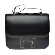 Pre-owned Leather shoulder-bags Hermès Vintage , Black , Dames