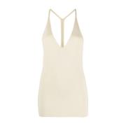 Merino Silk Y-Back Top TotêMe , Beige , Dames