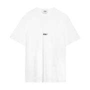 Katoenen T-shirt in 01C stijl Msgm , White , Heren