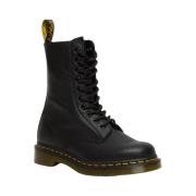 Hoge leren laarzen in zwart Dr. Martens , Black , Dames