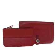 Pre-owned Leather wallets Hermès Vintage , Red , Dames