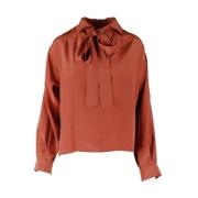 Pre-owned Silk tops Yves Saint Laurent Vintage , Brown , Dames