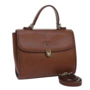 Pre-owned Leather handbags Burberry Vintage , Brown , Dames