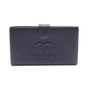 Pre-owned Leather wallets Chanel Vintage , Black , Dames