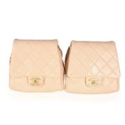 Pre-owned Leather crossbody-bags Chanel Vintage , Beige , Dames