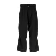 Stretch Zwarte Polyester Blend Broek Emporio Armani , Black , Heren