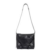 Zwarte Leren Crossbody Tas Givenchy , Black , Heren