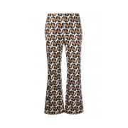 Luipaardprint Broek Fendi , Multicolor , Dames