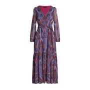 Paarse Paisley Midi Jurk Ralph Lauren , Multicolor , Dames