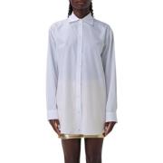 Witte Oversized Shirt Moschino , White , Dames