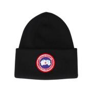 Zwarte Wol Winter Beanie Muts Canada Goose , Black , Heren