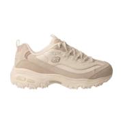 Witte en zand moderne damessneakers Skechers , Beige , Dames