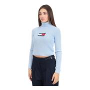 Blauwe coltrui voor damesmode Tommy Jeans , Blue , Dames