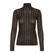 Gestreepte Koperen Pullover Trui Soaked in Luxury , Brown , Dames