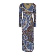 Multicolor Paisley Print Lange Mouw Jurk Etro , Multicolor , Dames