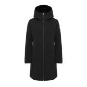 Lange Soft Shell Parka met Natuurlijke Veren Vulling Colmar , Black , ...