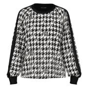 Viscose blouse met houndstooth-patroon Marc Cain , Black , Dames