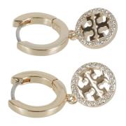 Pave Huggie Hoop Oorbel Tory Burch , Beige , Dames