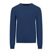 Merino Cashmere O-Neck Sweater Fynch-Hatton , Blue , Heren