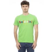 Korte Mouw Ronde Hals T-Shirt Baldinini , Green , Heren