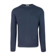 Blauwe Crew Neck Sweater Paolo Pecora , Blue , Heren