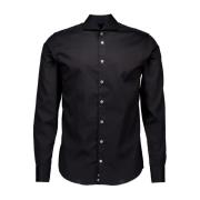 Slim Fit Overhemd Lange Mouw John Miller , Black , Heren