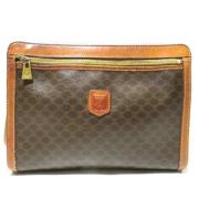 Pre-owned Leather clutches Celine Vintage , Brown , Dames