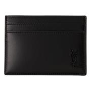 Kleine Cassandre Leren Kaarthouder Saint Laurent , Black , Heren