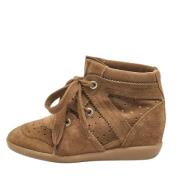 Pre-owned Suede sneakers Isabel Marant Pre-owned , Brown , Dames