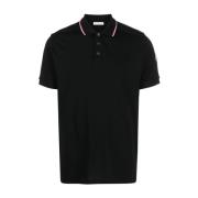 Polo Shirt met kraagafwerking Moncler , Black , Heren