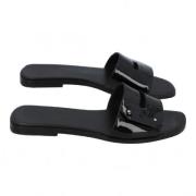 Pre-owned Leather sandals Hermès Vintage , Black , Dames