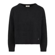 Alpaca Wol Crewneck Sweater Fw24 Gebreid Herno , Black , Dames