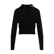 Zwarte Trui Elegant Wol Zijde Mix Simone Rocha , Black , Dames