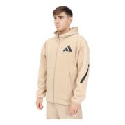 Beige Zip Sweater Z.n.e. Heren Adidas , Beige , Heren