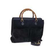 Pre-owned Suede handbags Gucci Vintage , Blue , Dames