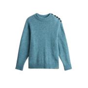 Alpaca Blend Crewneck Sweater Woolrich , Blue , Dames