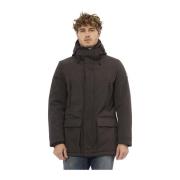 Hooded jas met ritssluiting Baldinini , Brown , Heren