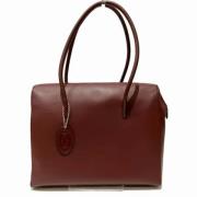 Pre-owned Leather shoulder-bags Cartier Vintage , Brown , Dames