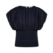 Cattia Navy Top Polyester Elastaan Co'Couture , Blue , Dames