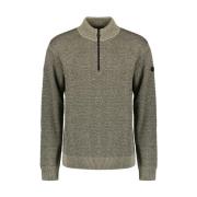 Melange Half-Zip Pullover Stijlvol Comfort No Excess , Gray , Heren