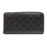 Pre-owned Leather wallets Gucci Vintage , Black , Dames