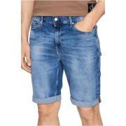 Blauwe Denim Slim Fit Shorts Calvin Klein , Blue , Heren