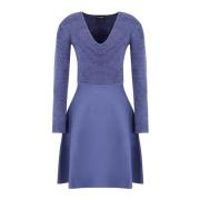 Elegante V-hals Jurk met Lange Mouwen Emporio Armani , Purple , Dames