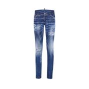 Jennifer Skinny Jeans met rood logo Dsquared2 , Blue , Dames