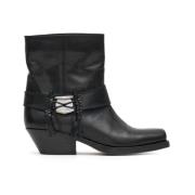 Gaucho Cuban Heel Leren Laarzen Isabel Marant , Black , Dames